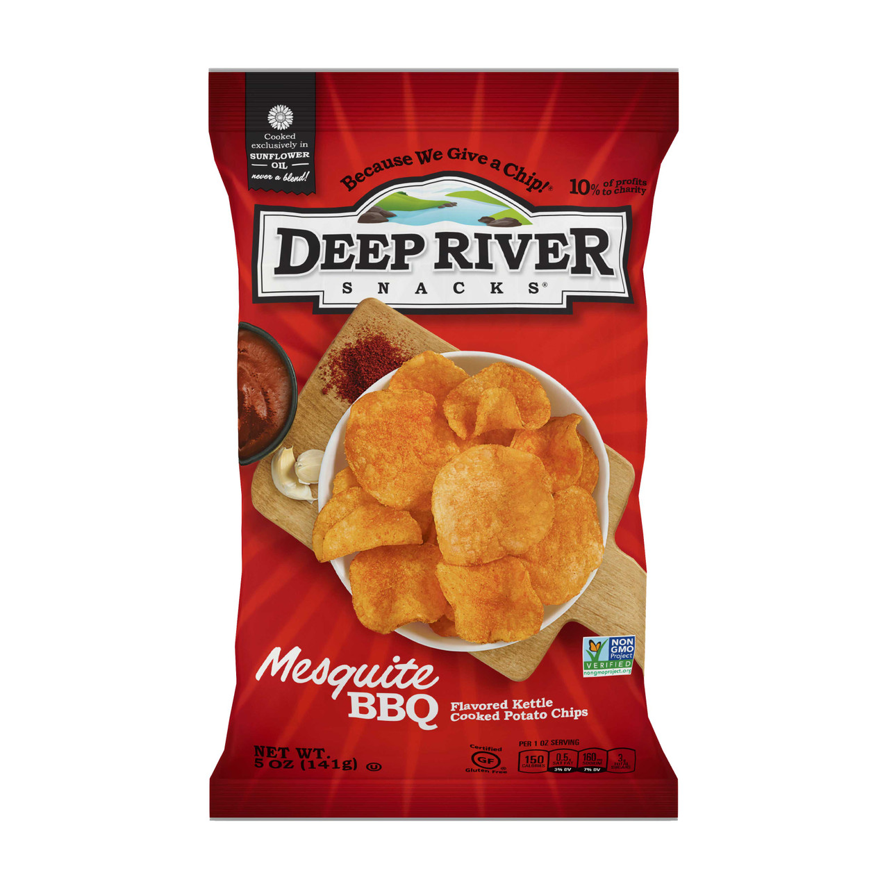 Deep River Snacks Mesquite Bbq Kettle Potato Chips, 5 Ounce, 12 Per Case