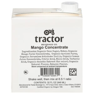 Tractor Beverage Co Organic Mango Concentrate, 32 Ounce, 12 Per Case