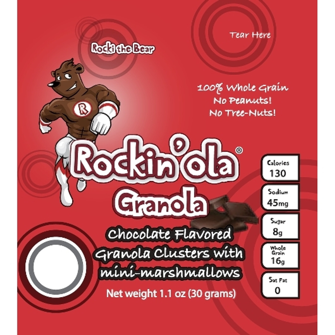 Rockin ola Chocolate Granola With Mini Marshmallow, 30 Gram, 250 Per Case