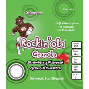 Rockin ola Strawberry Granola Snack, 28 Gram, 250 Per Case