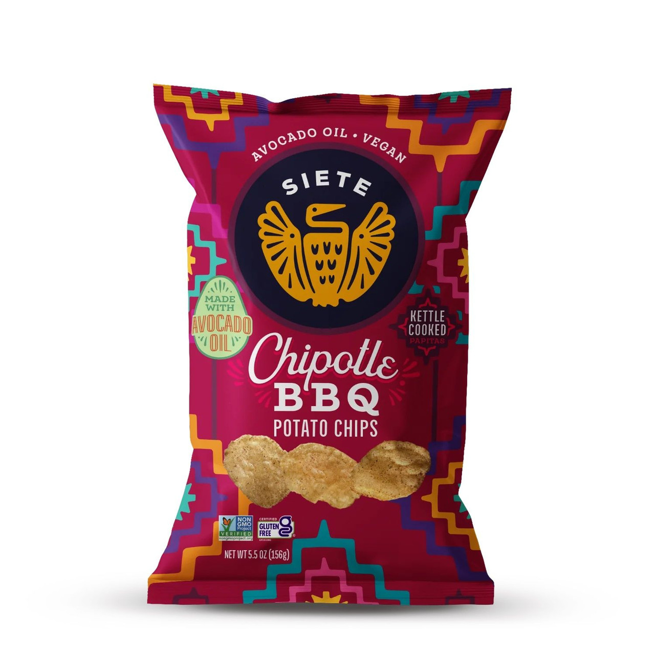 Siete Chipotle Bbq Kettle Cooked Potato Chips, 5.5 Ounce, 6 Per Case