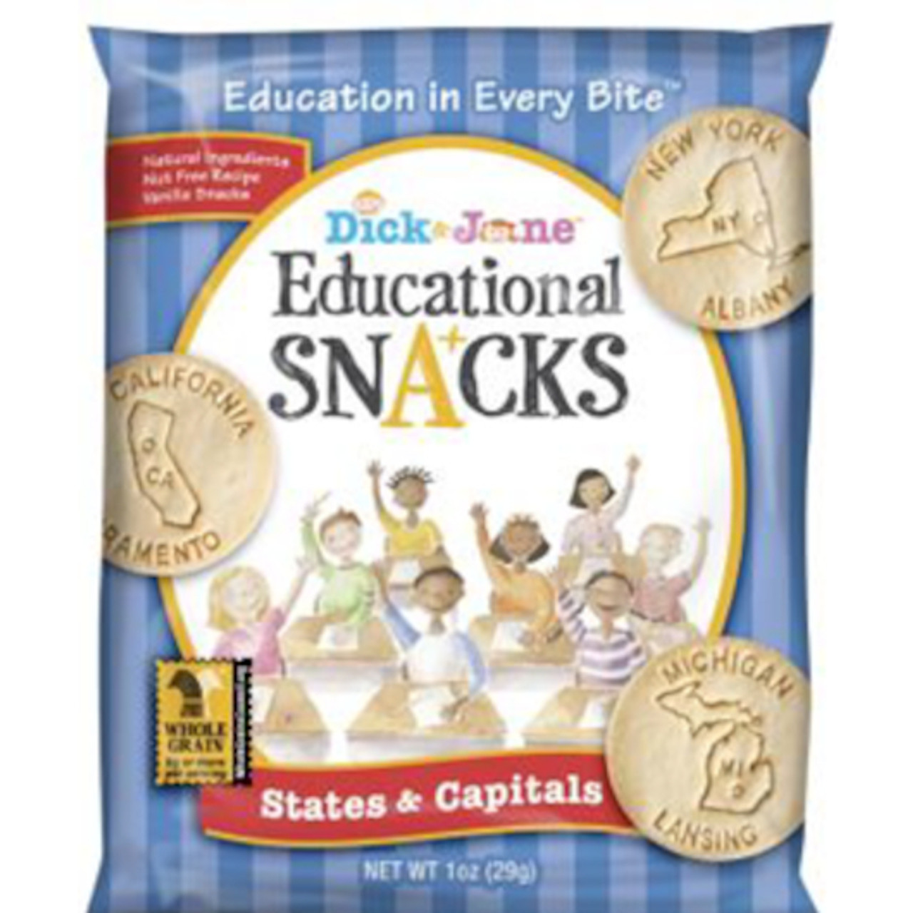 Dick And Jane States & Capitals Educational Snack Crackers, 1 Ounces, 120 per Case