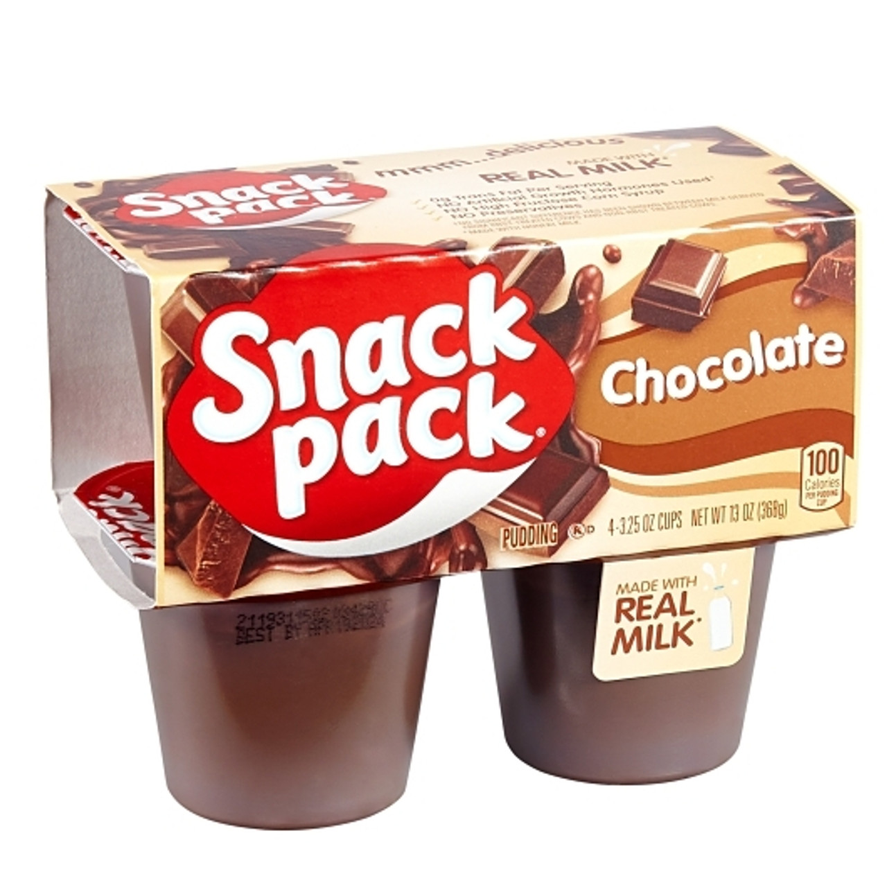 Snack Pack Pudding Chocolate, 13 Ounce, 12 Per Case