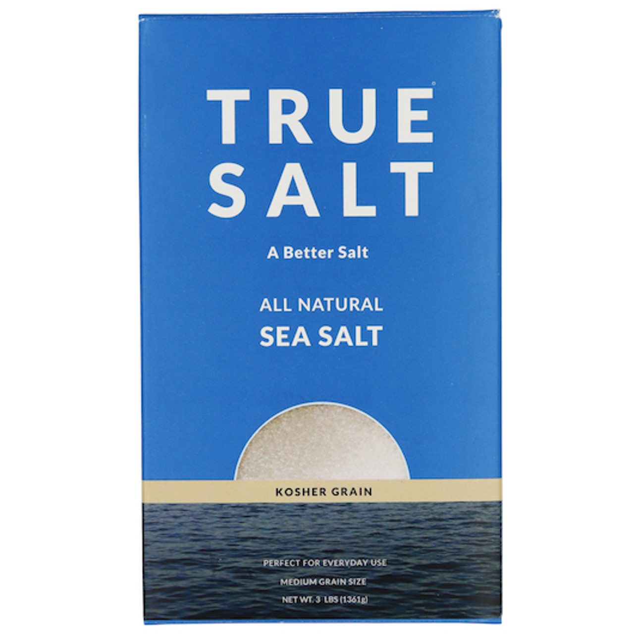 True Salt Kosher Grain Sea Salt Box, 3 Pound, 12 Per Case