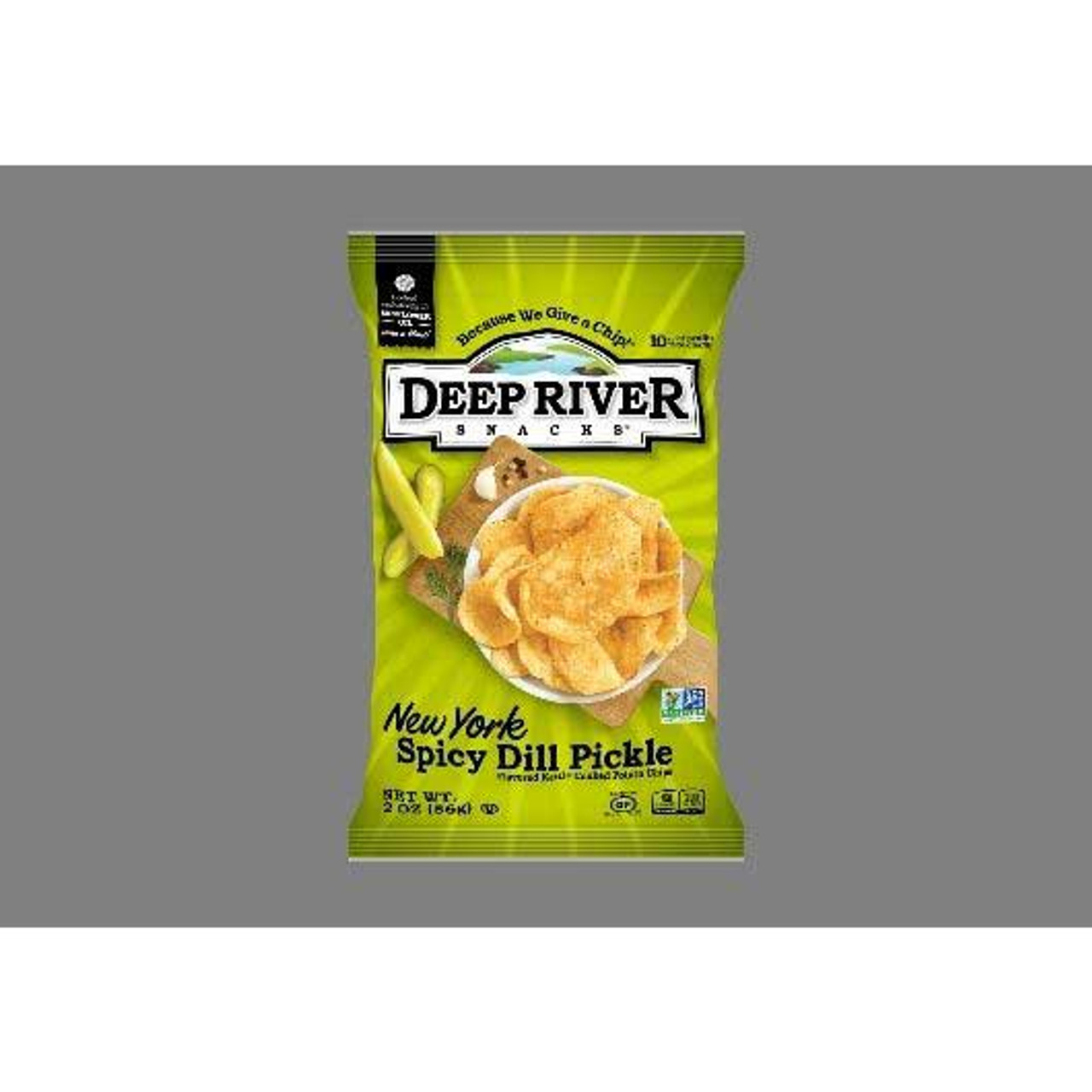 Deep River Snacks New York Spicy Dill Pickle Kettle Potato Chips, 2 Ounce, 24 Per Case