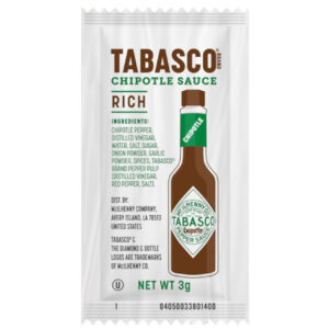 Tabasco Chipotle Pepper Sauce, 3 Milliliter Portion Pack - 200 Per Case