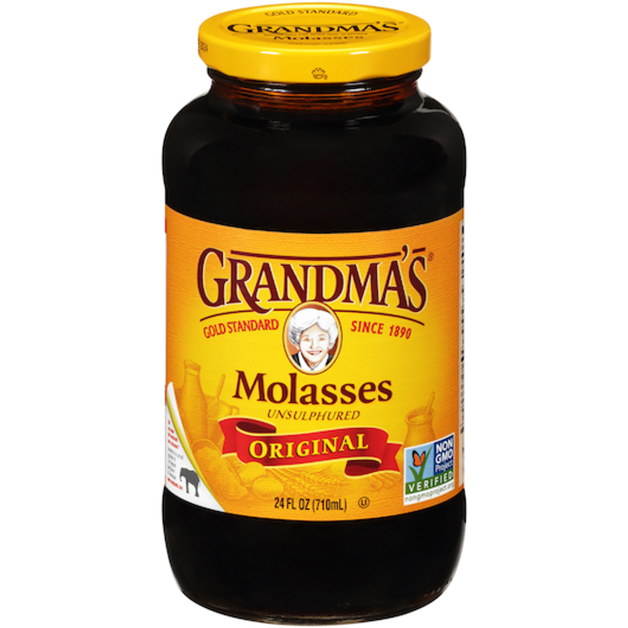Grandmas Unsulphured Original Molasses Jar, 24 Fluid Ounce, 12 Per Case
