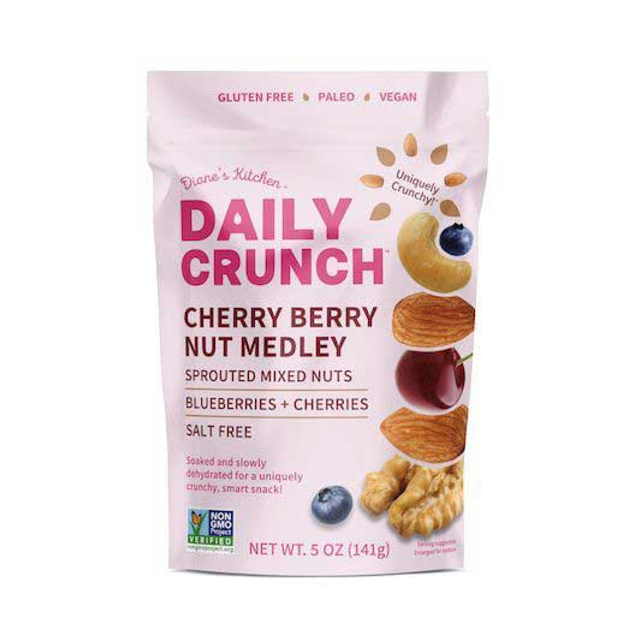 Daily Crunch Cherry Berry Sprouted Nut Medley, 5 Ounces, 6 Per Case