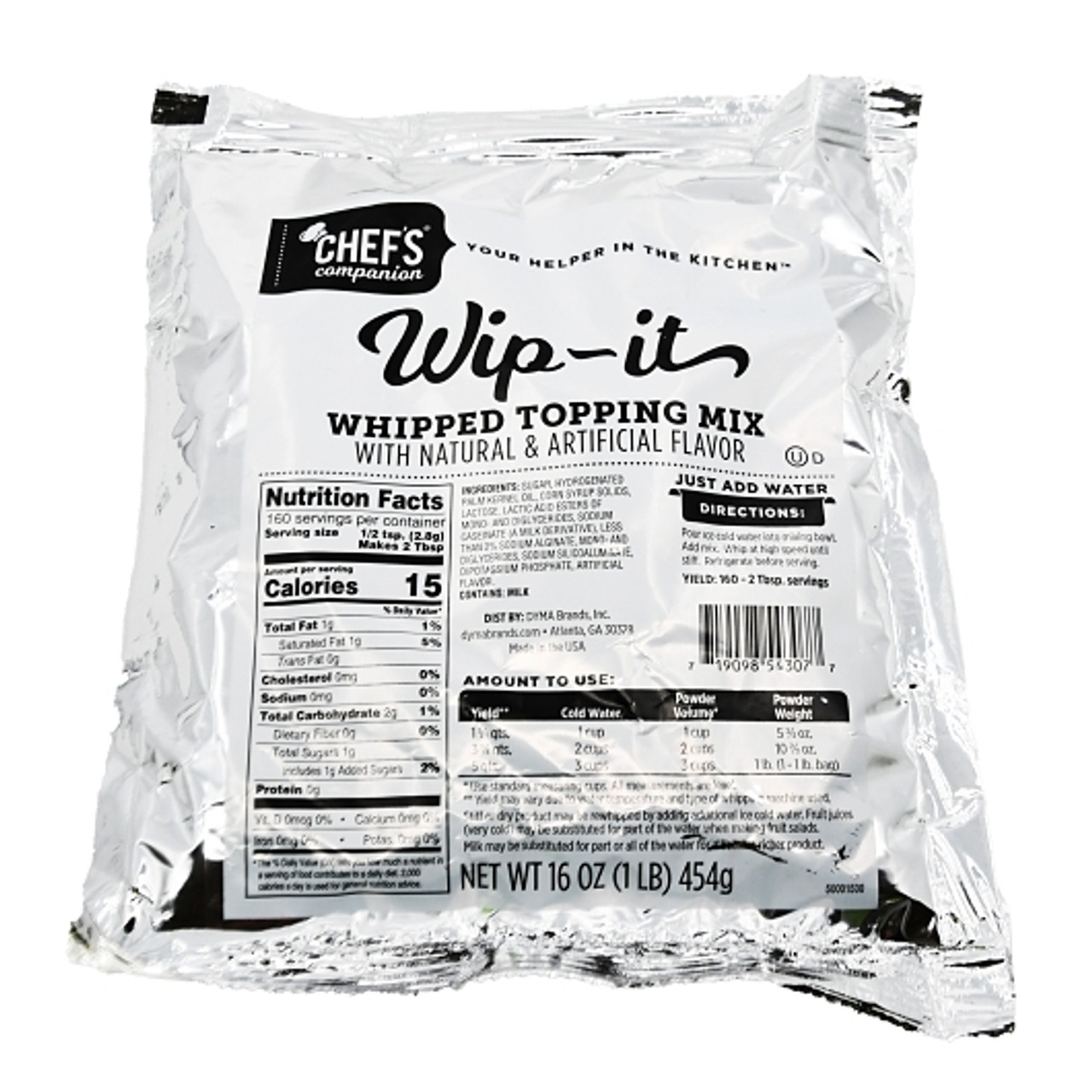 Chefs Companion Wip-It Whipped Topping Mix, 1 Pound, 12 Per Case