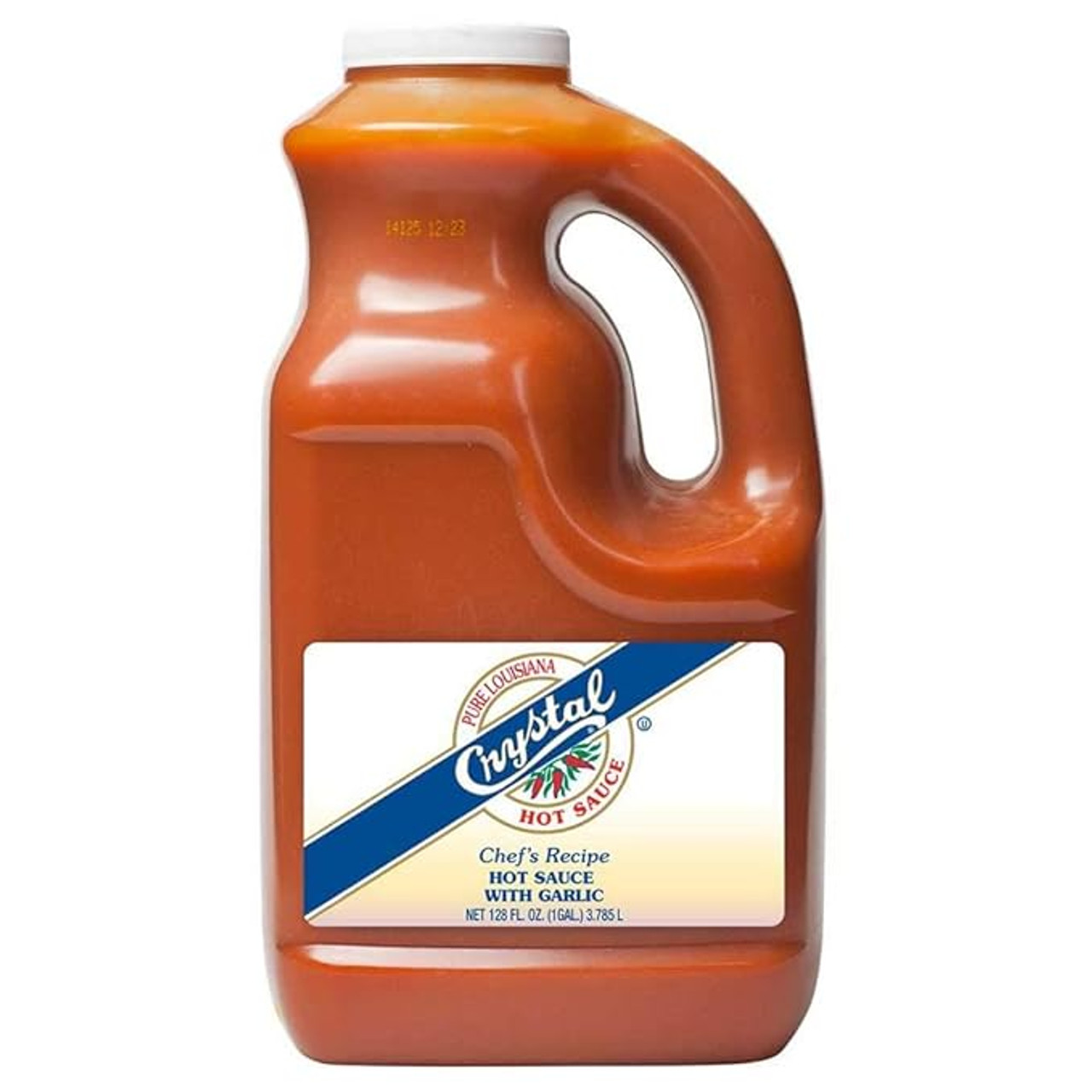 Crystal Louisiana Pure Chef s Recipe Hot Sauce with Garlic, 128 Fluid Ounces, 4 Per Case