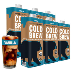 Wandering Bear Organic Vanilla Cold Brew Coffee, 32 Fluid Ounce, 6 Per Case