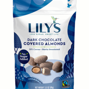 Lily s Sweets 55% Cocoa Dark Chocolate Covered Almond, 3.5 Oz (Pack of 12)