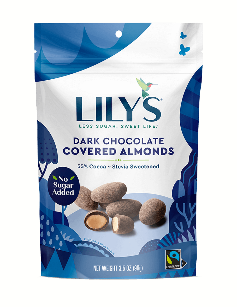 Lily s Sweets 55% Cocoa Dark Chocolate Covered Almond, 3.5 Oz (Pack of 12)