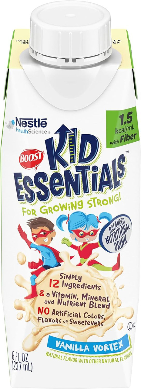 Boost Kid Essentials 1.5 Balanced with Fiber Vanilla Vortex, 8 Fluid Ounces, 24 Per Case