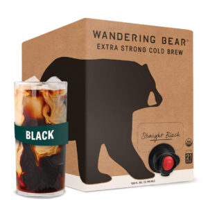 Wandering Bear Organic Straight Black Cold Brew Coffee, 1 Gallon, 2 Per Case