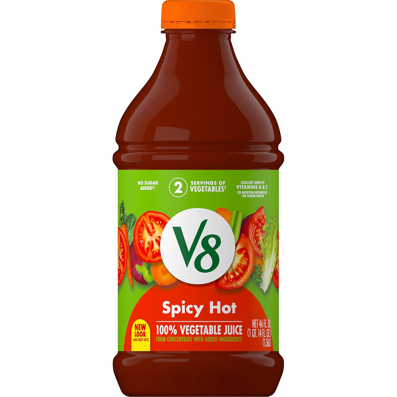 V8 Spicy Hot Vegetable Juice, 46 Fluid Ounces, 6 Per Case