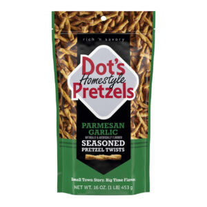 Dot s Pretzels Homestyle Pretzels Garlic Parmesan Seasoned Pretzel Twists, 16 Ounce, 10 Per Case