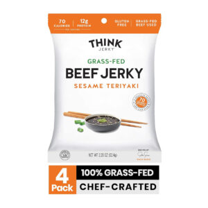 Think Jerky Sesame Teriyaki Beef Jerky, 1 Ounce, 48 Per Case