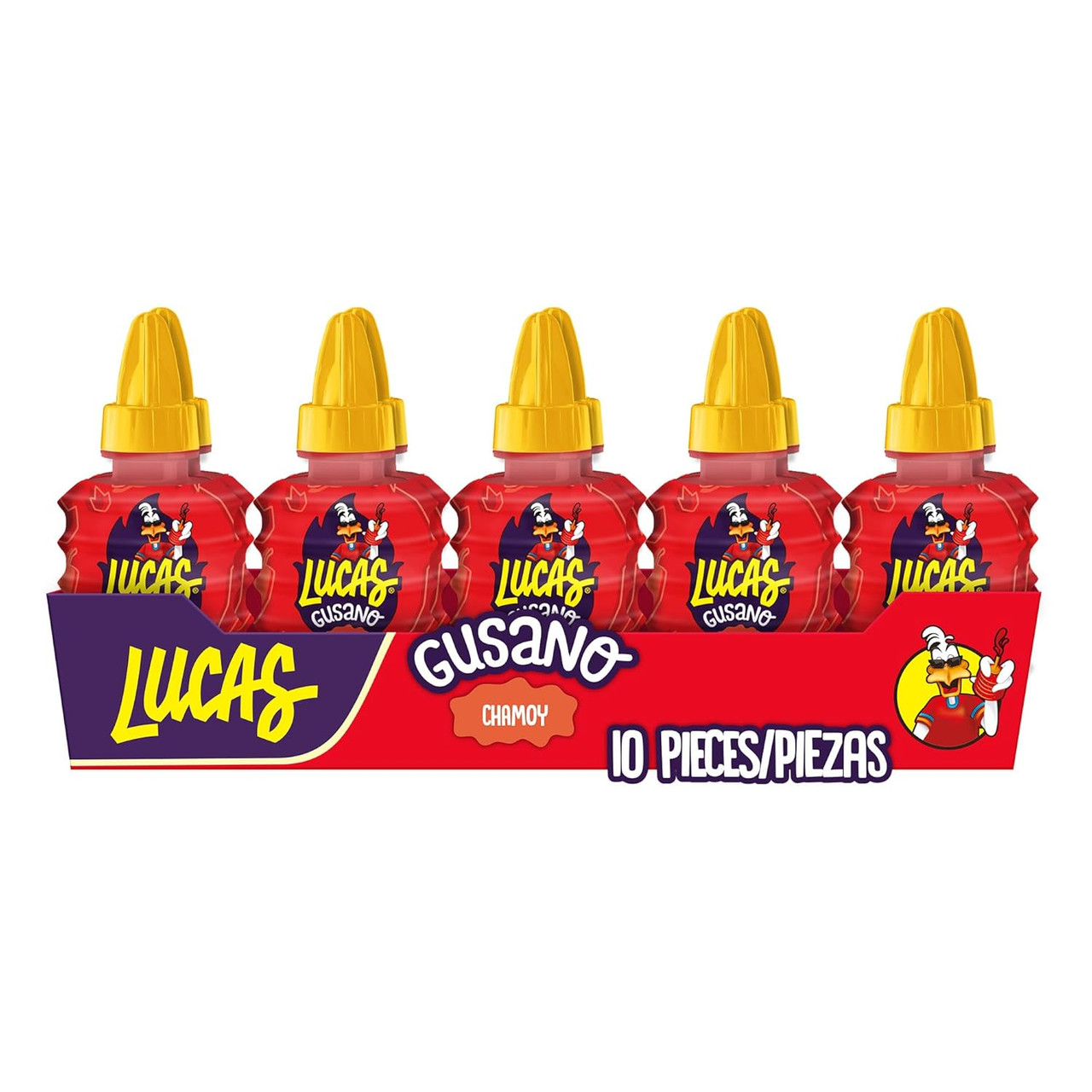 Lucas Gusano Chamoy, 1.26 Ounce, 10 Per Box, 30 Per Case