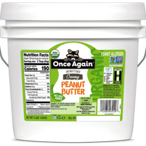 Once Again Organic Unsweetened Creamy Peanut Butter, 9 Pounds