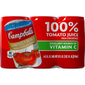 Campbell s Juice Tomato 48 5.5Z, 33 Fluid Ounces, 8 Per Case