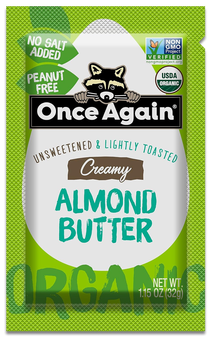 Once Again Nut Butter Organic Almond Butter Squeeze Pack, 1.15 Ounces, 10 Per Box, 6 Per Case