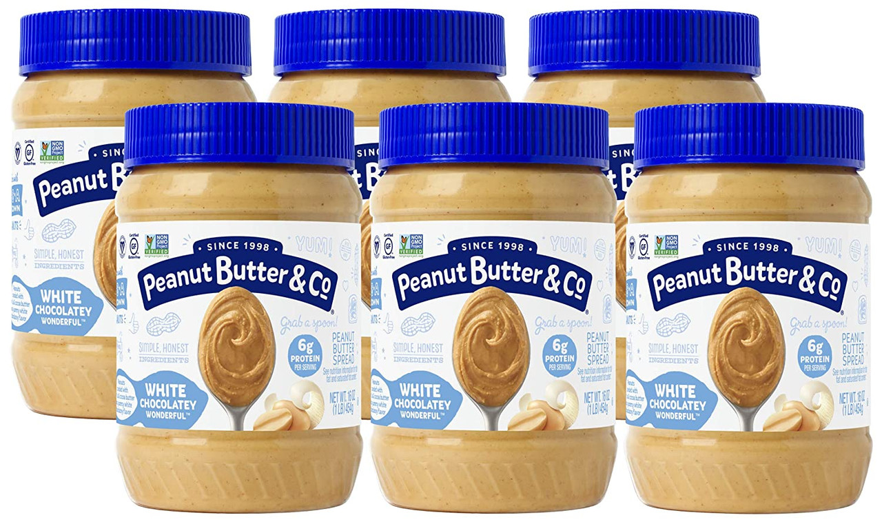 Peanut Butter & Co, Wonderful White Chocolate Peanut Butter, 16 Oz (Pack of 6)