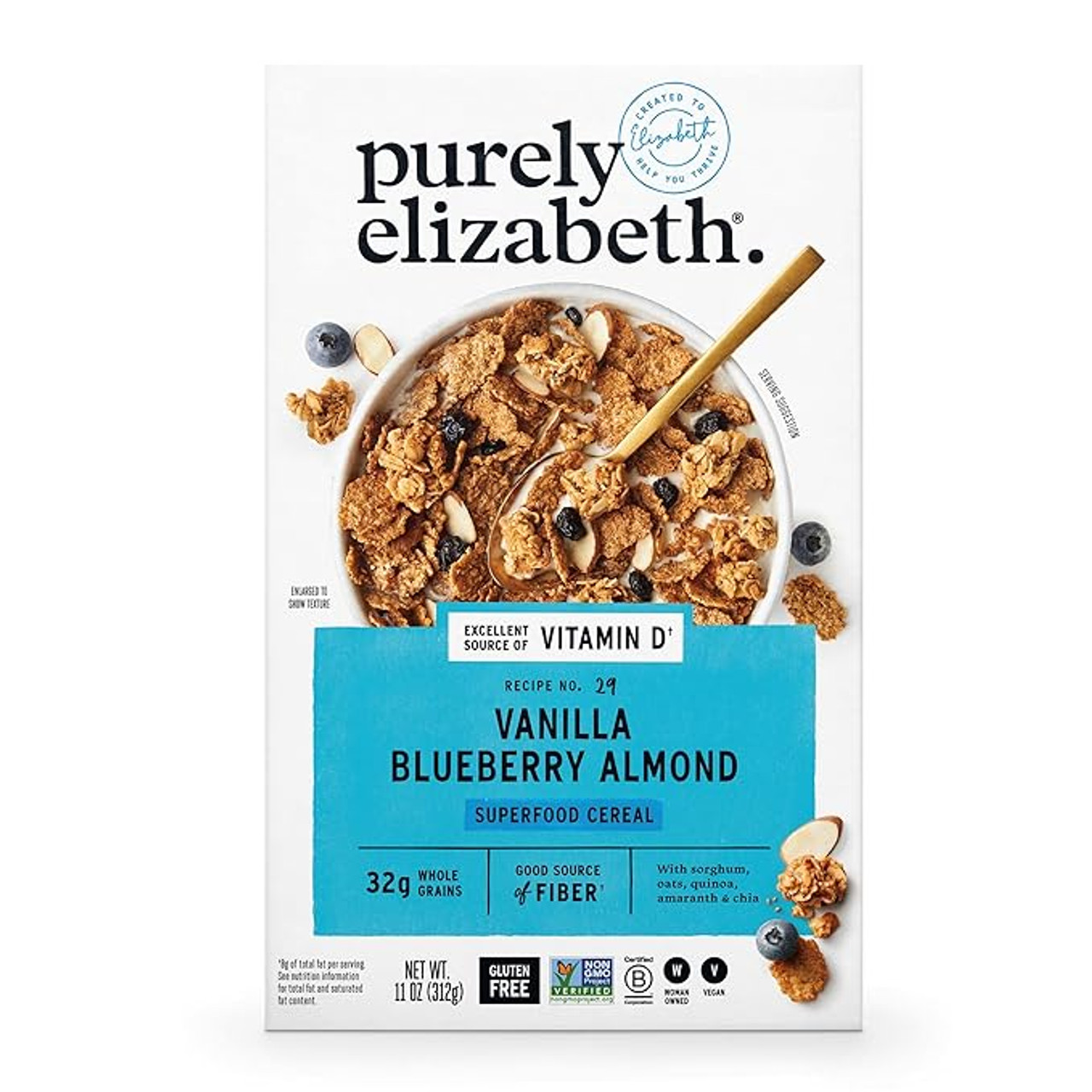 Purely Elizabeth Vanilla Blueberry Almond Superfood Cereal, 11 Ounce, 10 Per Case