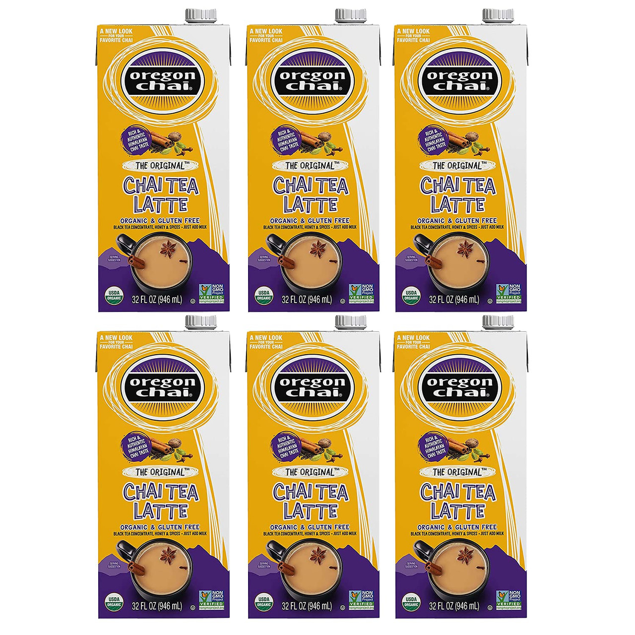 Oregon Chai The Original Organic Chai Tea Latte, 32 Ounces - 6 Per Case