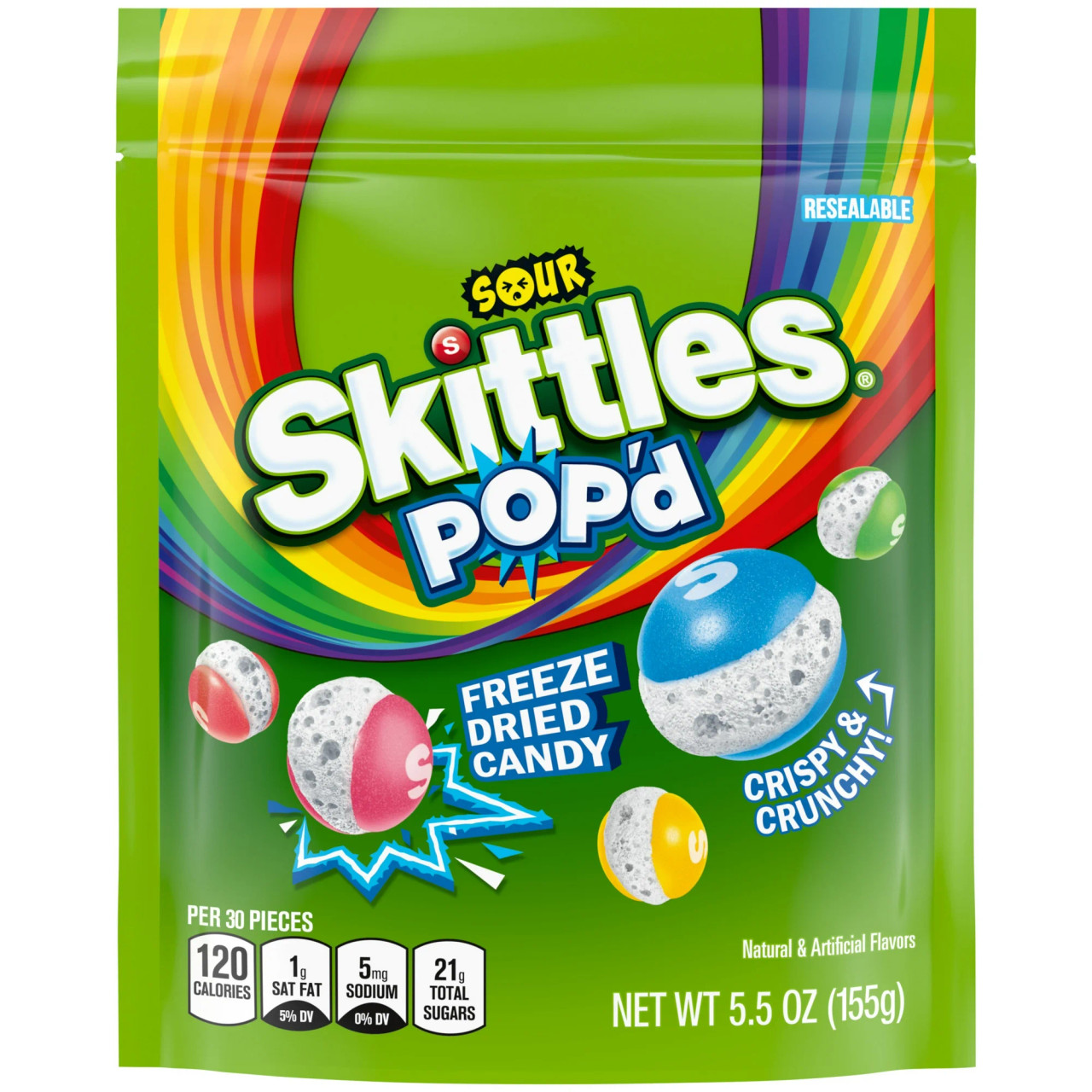 Skittles Pop d Sour Candy, 5.5 Ounce, 8 Per Case