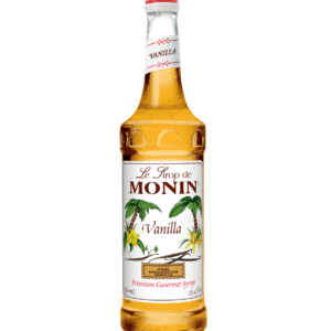 Monin Vanilla Flavor Syrup Glass, 750 ml, 12 Per Case