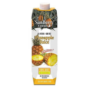 Sunberry Farms 100% Pineapple Juice, 33.8 Fluid Ounce, 12 Per Case