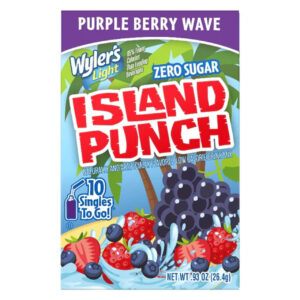 Wylers Light Island Punch Purple Berry Wave Drink Mix Singles To Go, 10 Count, 12 Per Case