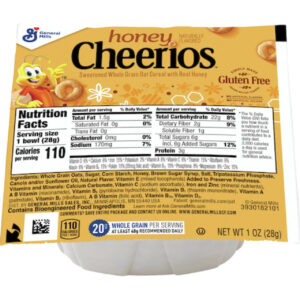 General Mills Honey Cheerios Cereal, 1 Ounce, 96 Per Case