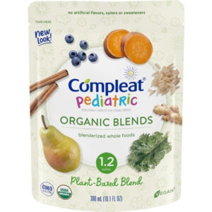 Nestle Compleat Organic Blends Pediatric Plant Base Protein Tube Feeding, 10 Fluid Ounce Pouch, 24 Per Case