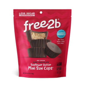 Free2b Dark Chocolate Sunflower Butter Mini Cups, 4.2 Ounces, 6 Per Case