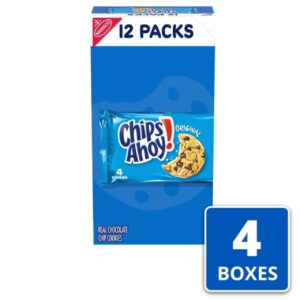 Chips Ahoy Single Serve Cookies, 1.55 Ounces, 12 Per Box, 4 Boxes Per Case