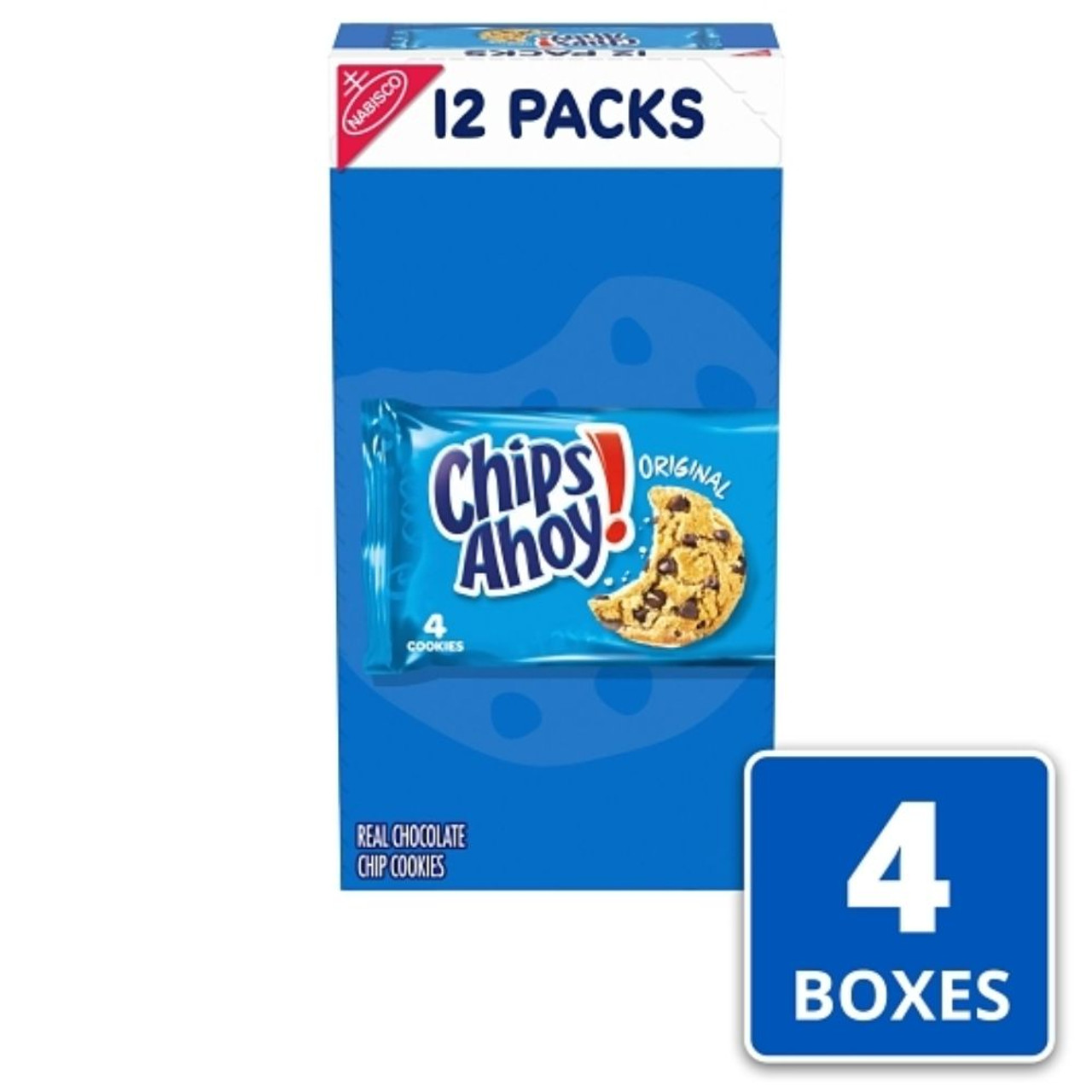 Chips Ahoy Single Serve Cookies, 1.55 Ounces, 12 Per Box, 4 Boxes Per Case