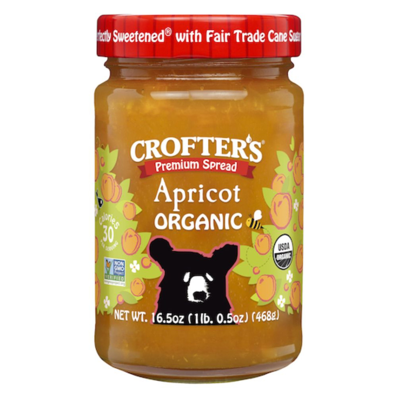 Crofters Organic Family Size Premium Apricot Spread, 16.5 Ounces, 6 Jars Per Case