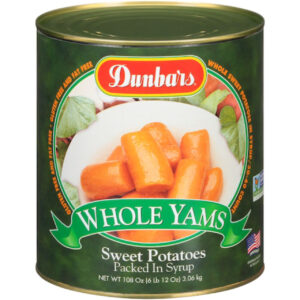 Dunbars Whole Yam Sweet Potatoes Packed in Syrup, 108 Ounce, 6 Per Case