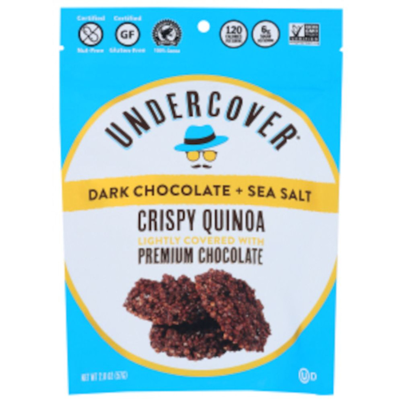 Undercover Snacks Dark Chocolate Sea Salt, 2 Ounces, 12 Per Case