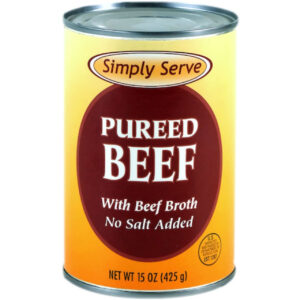 Simply Serve Pureed Beef With Beef Broth, 15 Ounces, 12 Per Case