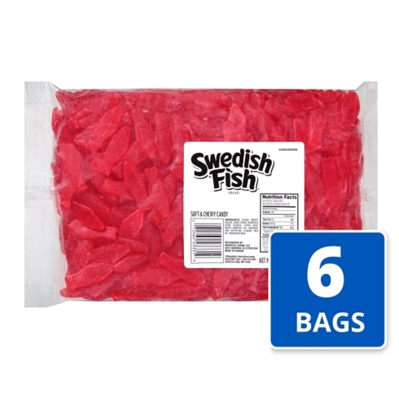 Swedish Fish Soft and Chewy Fruity Candy, Bulk, 5 Pound, 6 Bags Per Case