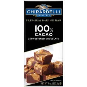 Ghirardelli 100% Chocolate Baking Bar, 4 Ounces, 12 Per Case