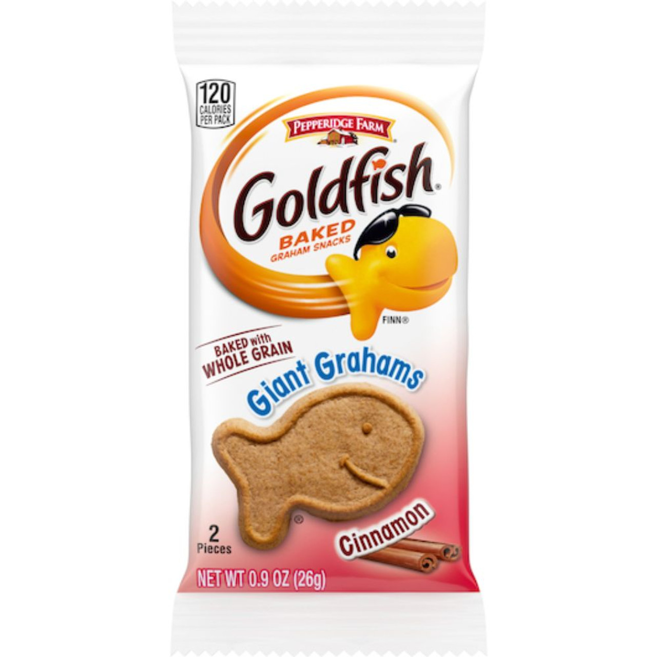Pepperidge Farms Goldfish Cinnamon Whole Grain Giant Grahams, 0.9 Ounces, 300 Per Case