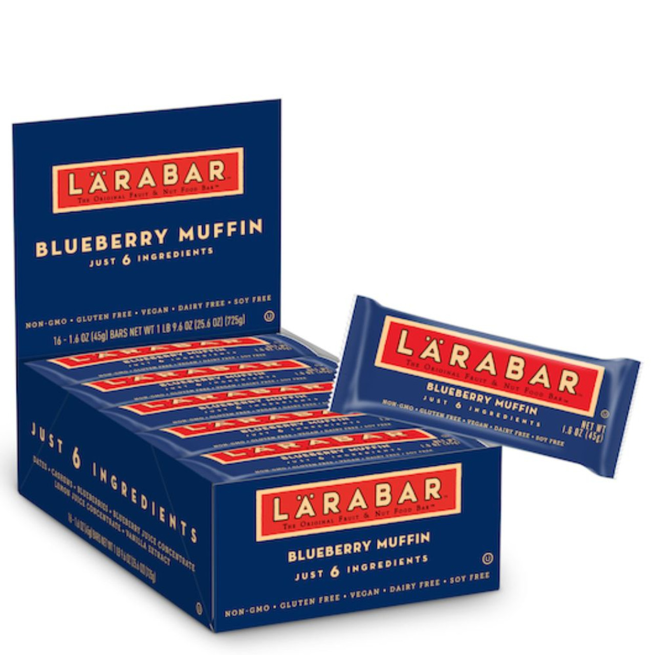 Larabar Blueberry Muffin Fruit and Nut Bar, Gluten-Free, Vegan, 25.6 Ounces, 4 Per Case