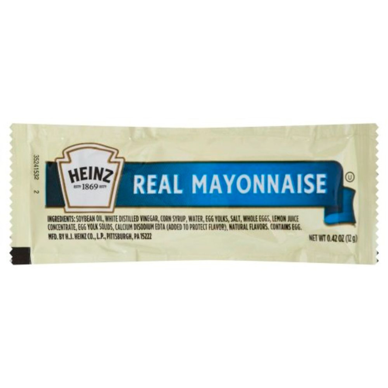 Heinz Real Mayonnaise Single Serve Packet, 12 Grams, 200 Per Case