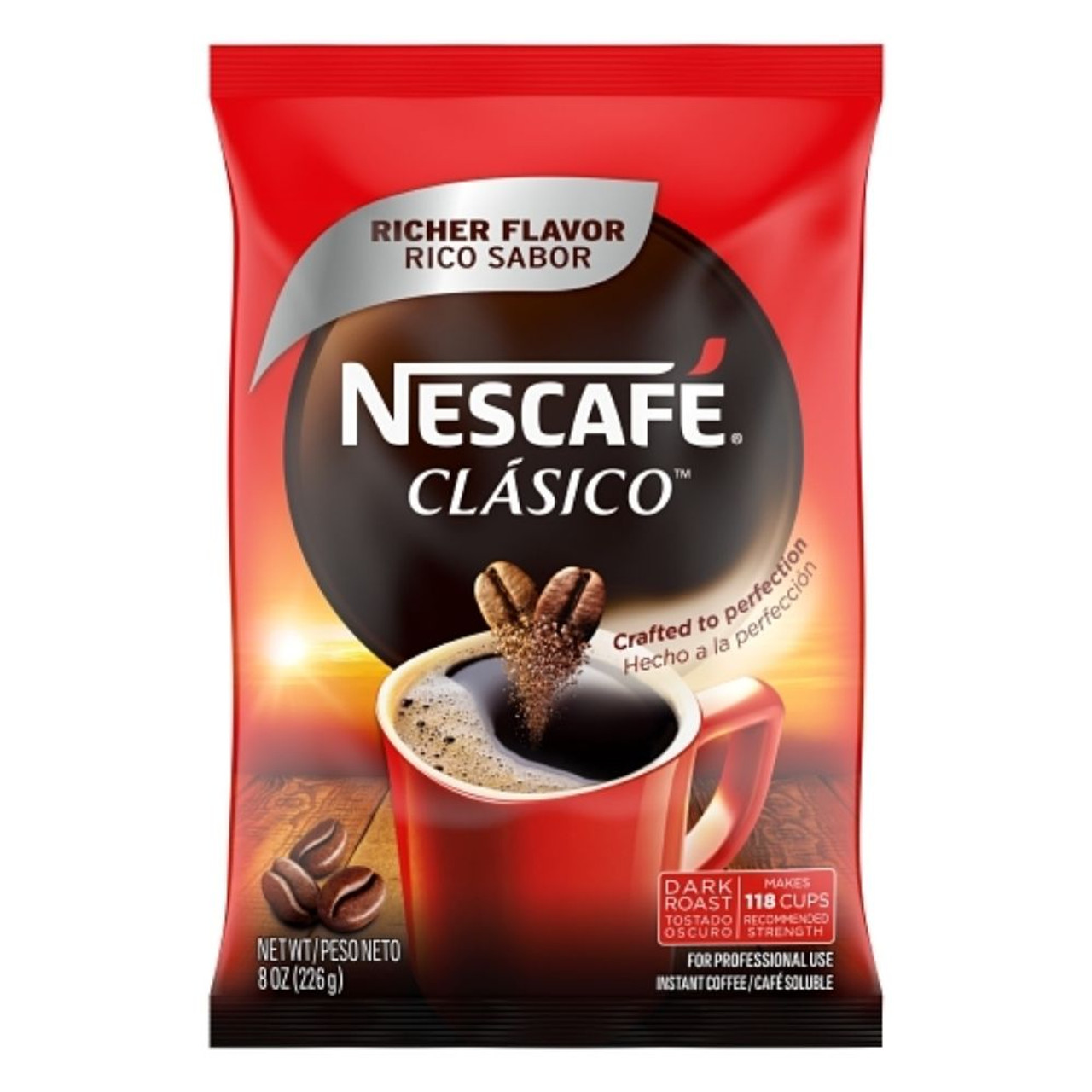 Nescafe Clasico Pouch Ambient, 8 Ounce, 12 Packs Per Case