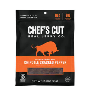 Chef s Cut Real Jerky Co. Smoked Beef Chipotle Cracked Pepper, 2.5 Ounces, 8 per case