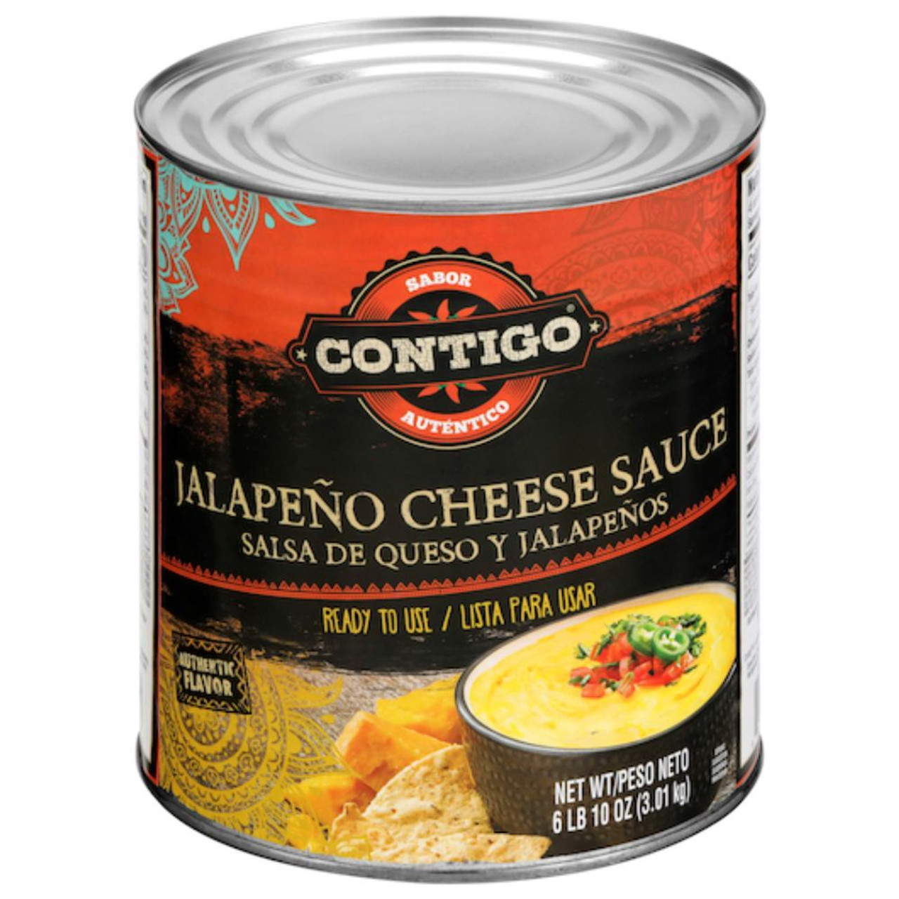 Contigo Jalapeno Cheese Sauce, 6.625 Pound, 6 Cans Per Case